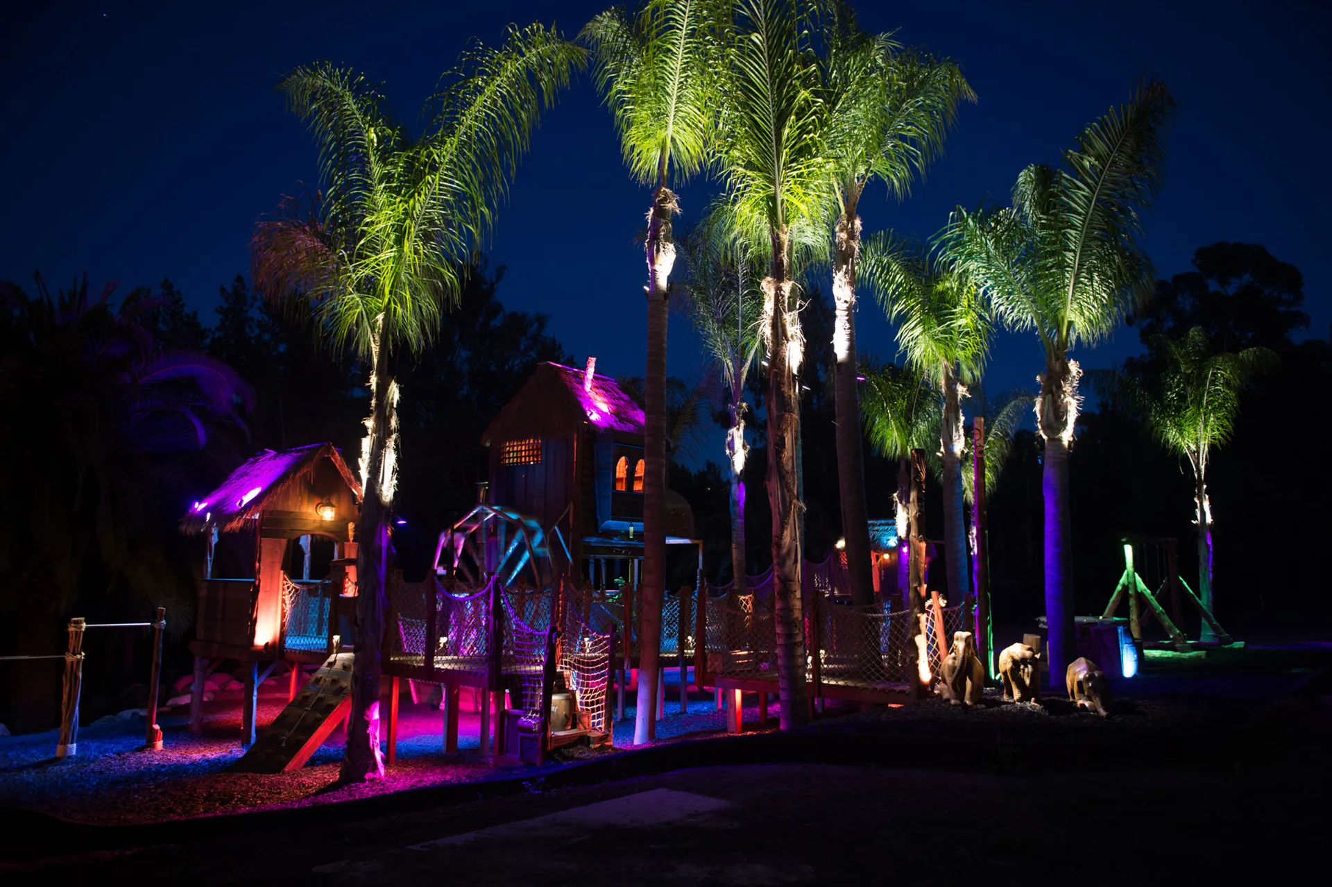 The Playhouse lighting at night